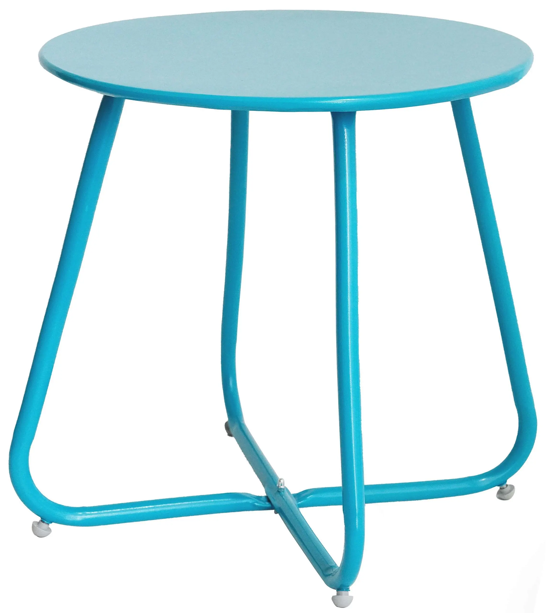 BalanceFrom E-Coated Steel Side Table Weather Resistant Outdoor 17.5” Round End Table Accent Table for Bistro Balcony
