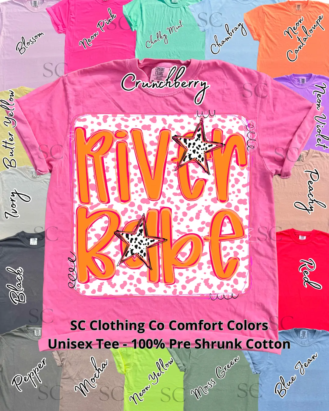 River Babe Polka Dot Comfort Colors Tee
