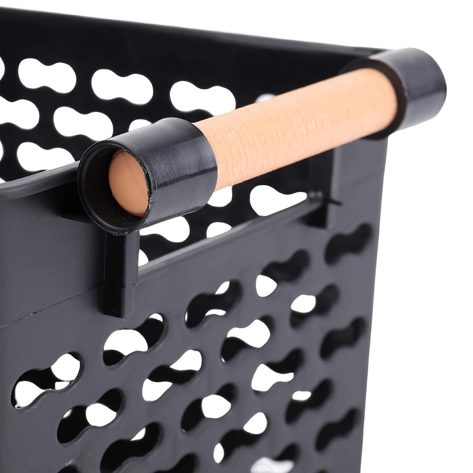 Set of 6 Stackable Durable Plastic Storage Baskets with Handles, Open Top and Ventilation Holes, for Home, Office, Closet and Bathroom Organization