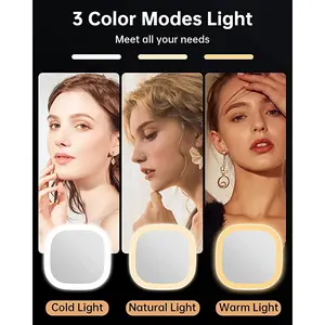 Smart LED Dressing Makeup Compact Vanity Mirror Modern Rectangle Handheld Glass