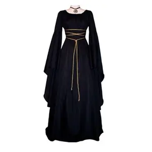 StagePerformanceCostumeHalloweenCostumeWizardPartyBlackStrapWitchCostumeWomen'sWhiteFantasyDressRolePlayCostume2025
