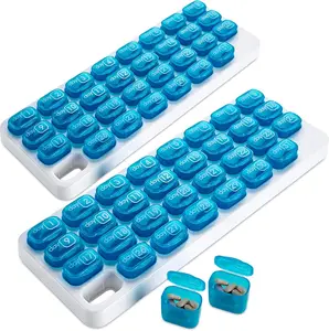 ASTRAVEA Christmas gift Monthly Pill Organizer - (Pack of 2) 31 Day Pill Organizer with Large Removable Medication Pods, Portable Pill Case Box and Holder for Daily Medicine and Vitamins, Great for Travel