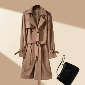 Elegant women's long windbreaker presents a high-end texture Womenswear Coats jacket coat