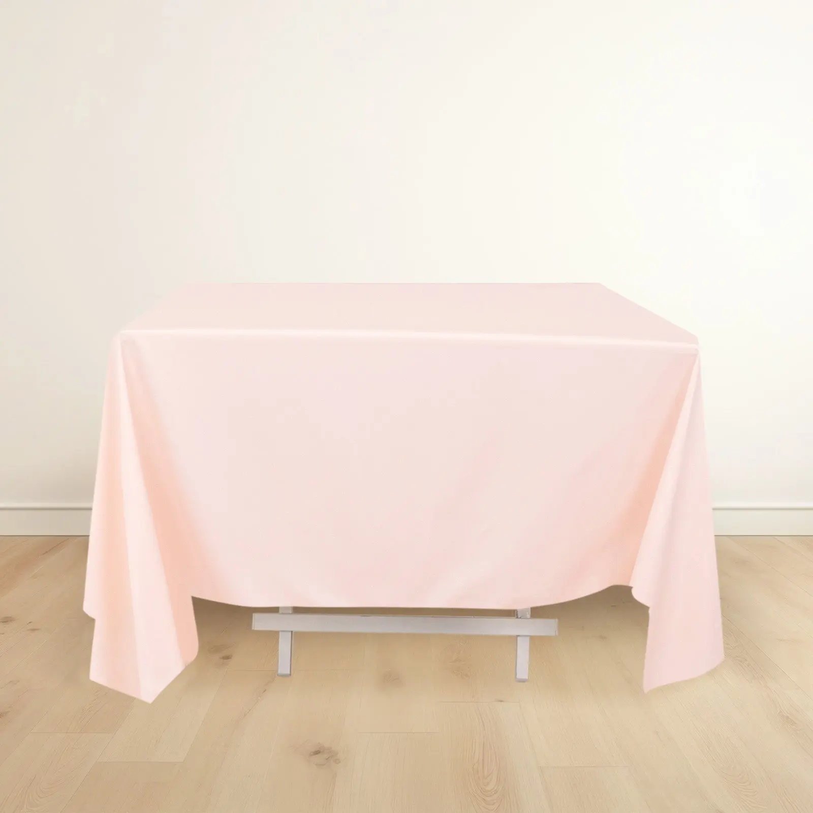 Scuba Square Tablecloth - 70"x70" Blush Pink, Wrinkle-Resistant, Machine-Washable Household Kitchen Linen Table Cover