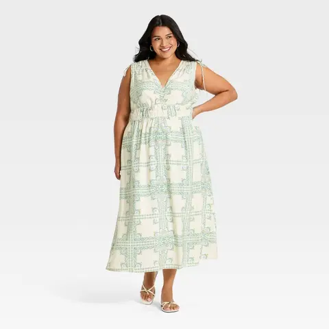 Women's Side-Tie Midi Dress - A New Day
