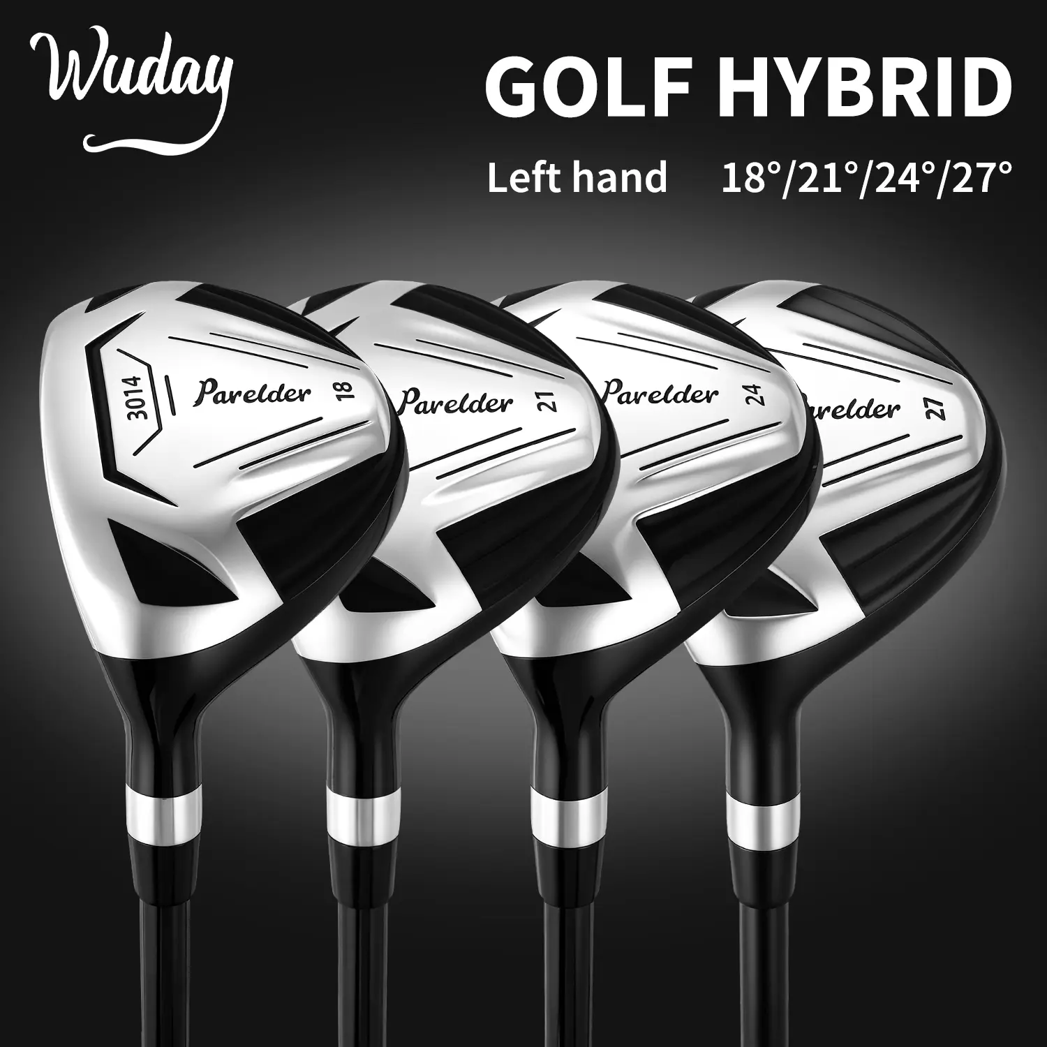 Golf Hybrid Loft 18 21 24 27 Degree with 60% Carbon Fiber Shaft And S.S 431 Club Head Ultralight Stiff/Regular Flex Right/Left Hand Golf Hybrid with Premium Rubber Grips