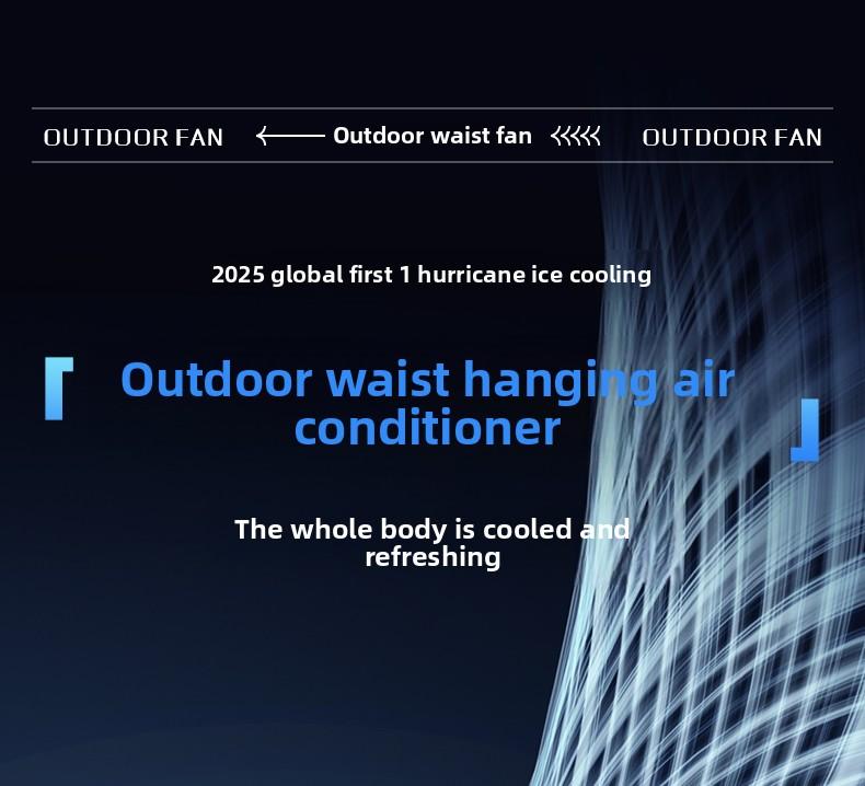 HOOYS Personal Waist Portable Rechargeable Fan, 6000mAh Battery Power bank, 5 Speeds 5300RPM Airflow, LED Light, Wearable Belt Fan for Outdoor, Jobsite, Farms, Traveling, Fishing