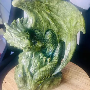 Jade huge 14 pound gargoyle dragon on castle