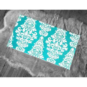 SALE IKEA Bankkamrat, Hemmahos, Stuva Bench Pad Cover  Damask Print Turquoise Blue