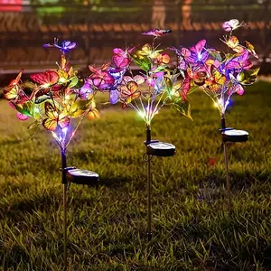 Solar Garden Butterfly Lights Outdoor Waterproof Decorative Lamp Festival Garden Lights For Yard Garden Yard Path Decoration Garden Glow Light Solar Landscape Lights