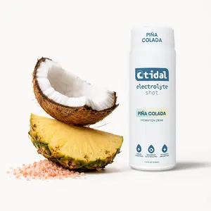 Tidal Piña Colada Electrolyte Shots (6-Pack) - Ready-to-Drink Hydration with Real Fruit - 4.5 fl oz Bottles
