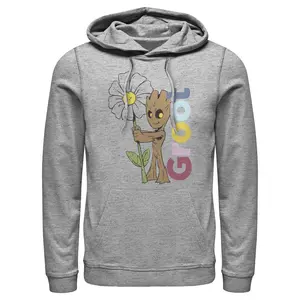 Men's Marvel Guardians of the Galaxy Cute Groot Flower Pull Over Hoodie
