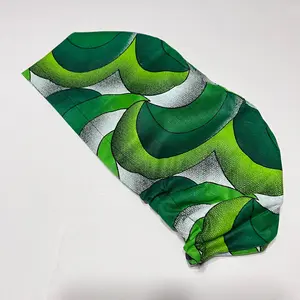 Niceroy Surgical SCRUB CAP Green Europe style nursing caps African print fabric and satin lining option.