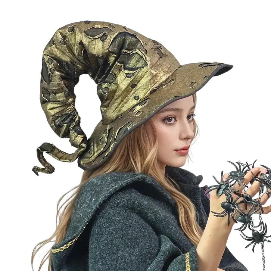 Handmade Holiday costume hat Hat Party Golden Hat Easter Decorative Hat Nostalgic Wizard Hat Cosplay Costume Accessories