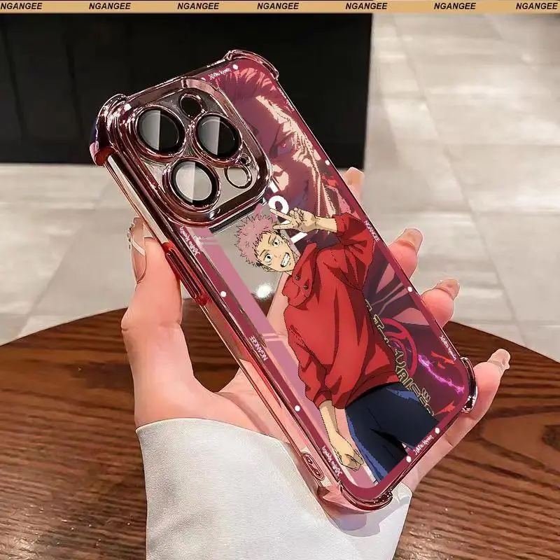 JJK Anime-Style Colorful TPU Shockproof Phone Case - Customized Animal Design Protective Cover for Samsung, iPhone 17 Air, 16, 15, 14, 13, 12, 11, Pro, Max Smartphones