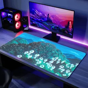 [SALE UP TO 45%] Kodama Desk Mat My Neighbor Totoro Mouse Pad _ Anime Play Mat Gaming Pad Princess Mononoke Tree Spirits Merch Gift Japanese Fantasy Manga