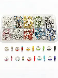 200/400pcs Crystal Beads, Water Drill Beads, Jewelry Making Charms, Bracelet Pendants, 10 Colors (8mm), Christmas Halloween Thanksgiving Gift, Bead Assortment