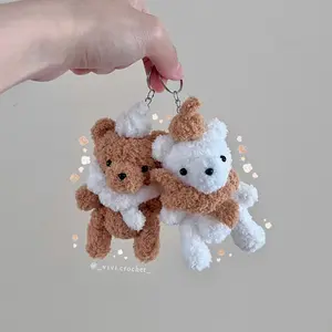 Crochet bear keychain