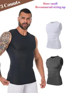 3-Pack Men's GYM Tank Tops, Sports Vests, Plain Quick-Dry Fitness Running Shirts, Round Neck Sleeveless Tight Training Tees, All Seasons