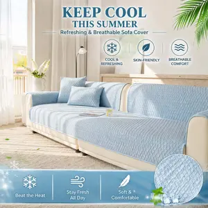 Cooling Sofa Cover for Summer 1PC, Sofa Slipcover, Soft Breathable Scratch Resistant Furniture Seat Pad, Pet-Friendly Couch Protector, Washable Couch Covers, Multiple Colors Available for Sectional, Loveseat & 3-Seater Sofa