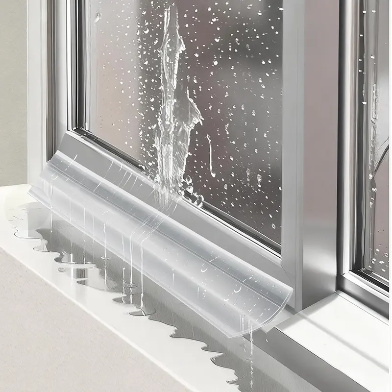Transparent Window Rain Guard, Balcony Water Guide Strip, Waterproof Windproof Flexible Seal Strip, Durable Weather-Resistant Material