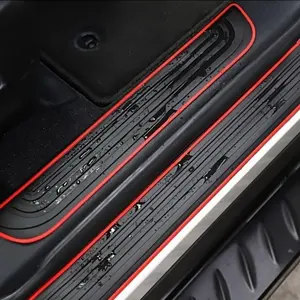 4 Rubber Thresholds with Edges, Durable Scratch-Resistant Car and Suv Mats, Universal Interior Protection, Modern Vehicle Decor