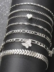 Butterfly Heart Design Anklet, Fashionable Anklet for Women Girls, Casual Trendy Body Jewelry for Party, Daily Decor for Birthday Gift, Jewelry Gifts, Trendy Fashionable Accessories