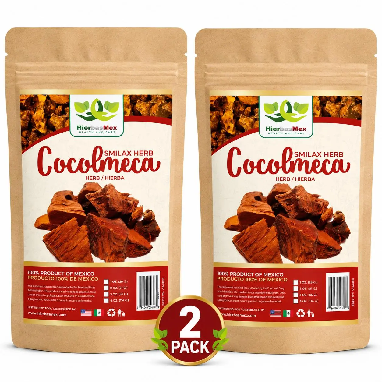 2 Pack Cocolmeca Bark Herb Hierba Herbal Tea 4 oz.-113g Natural Mexican Herb Hierba Wild Crafted