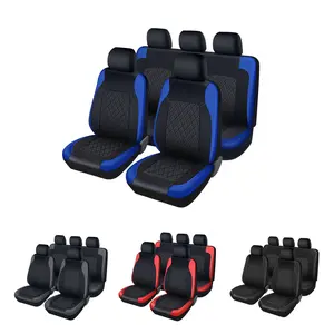 Car Seat Covers Full Set, Front &  Rear Seat Covers for Cars, PU Leather Universal 5 Seats Protectors,Airbag Compatible, Easy to Install Car Seats Cover Set and Accessories for Auto Trucks Van SUV, Fit for Most Cars - Red, Black, Blue, Gray