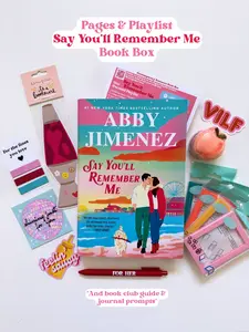 Say You'll Remember Me Book Box - Curated Playlist with Author Song Picks, Bookish Merch, Stickers, Bookmark, Digital Backgrounds & More, Contemporary Romance Book Box