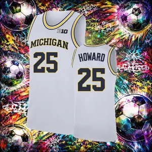 Men's #25 Jace Howard Michigan Wolverines College Basketball Jersey