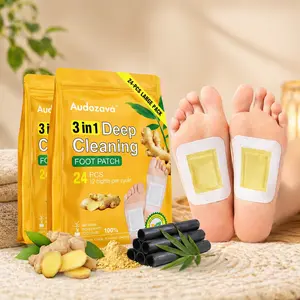 24PCS Ginger Foot Patches, 3-in-1 Deep Cleaning Foot Pads, Overnight Self Care for Relaxation & Comfort