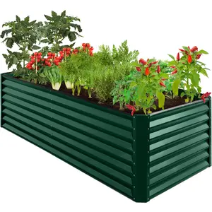 Best Choice Products 8x4x2ft Outdoor Metal Raised Garden Bed, Planter Box for Vegetables, Flowers, Herbs