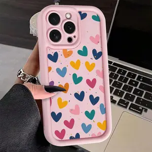 Heart Pattern Phone Case, Cute Phone Case, Anti-drop Total Protective Phone Protector Cover, Phone Accessories Compatible with iPhone 6 7 8 X 11 12 13 14 15 Pro Max, Casing, Smartphone