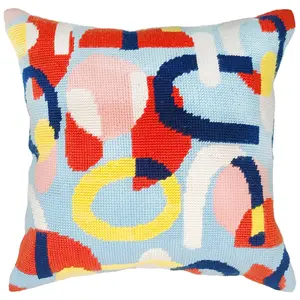 Needlepoint Pillow Kit - Colorful Geometry