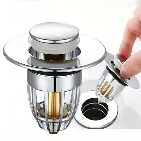 Push-On Sink Stopper Bathroom Wash Basin Drain Stopper, Durable Non-Slip Design, Easy Install Essential Household Accessory Perfect Gift