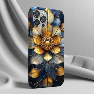Floral Stained Glass MagSafe Phone Tough Case,  Nature Inspired Mosaic Phone Protection, Boho Style. Case Suitable for IP 11 12 13 14 15 16 17Pro, Plus, Promax,Tough Case