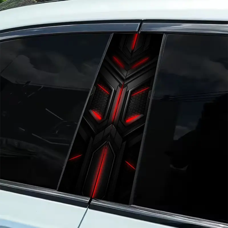 2 pieces of personalized pattern car sticker B-pillar protective sticker, self-adhesive glossy car window wall sticker, easy to apply, durable, enhance vehicle beauty, Automotive Decals, Car Decorative Sticker, Stickers for Cars