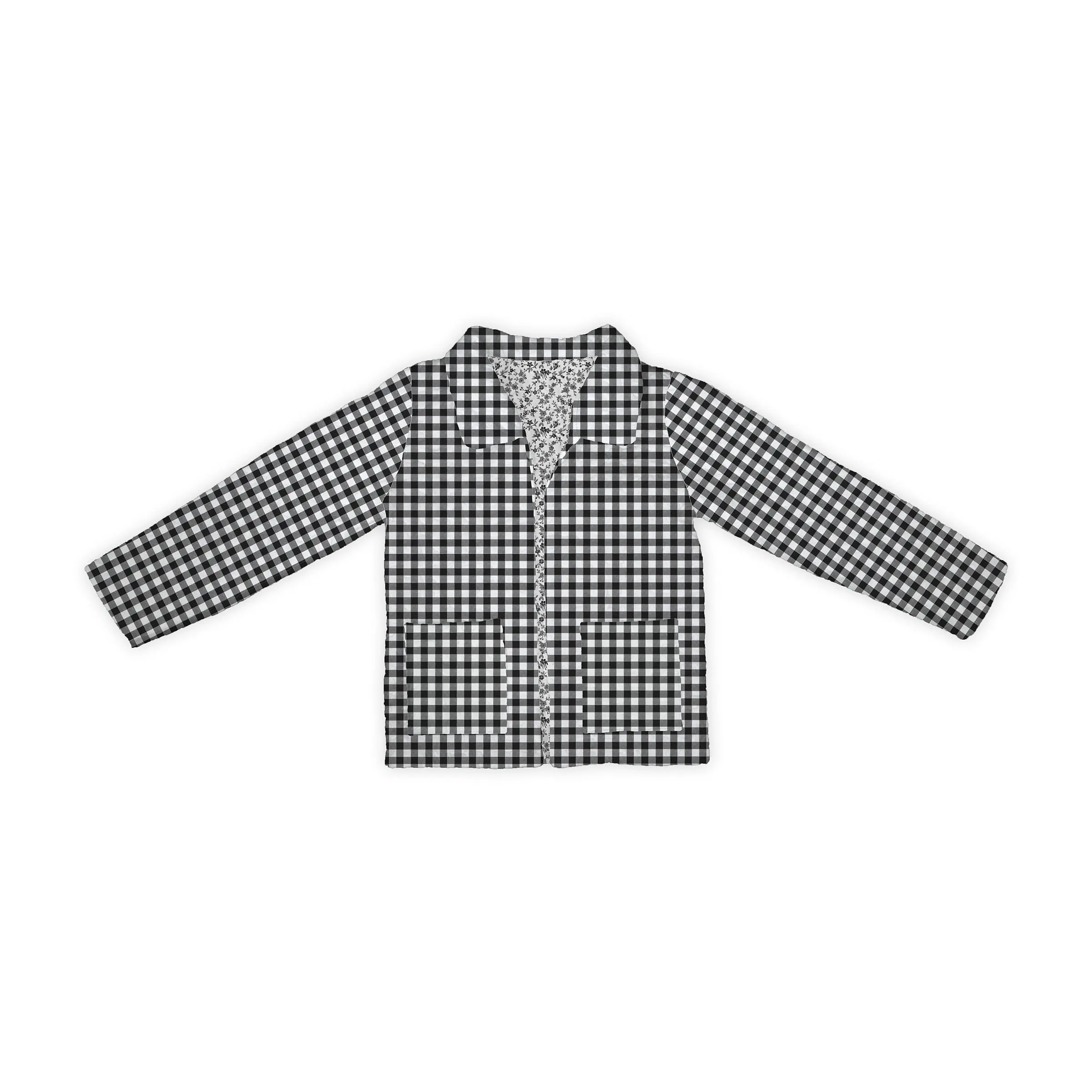 Anthia Gingham Black/White Quilted Jacket