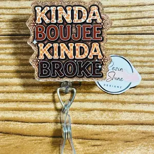 Kinda Boujee Kinda Broke Brown Badge Reel