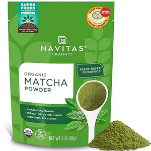 Navitas Organics Matcha Powder – For Tea, Lattes, Smoothies, Desserts & More – Energy & Antioxidants – Premium Culinary Grade – USDA Organic, Non GMO, Gluten Free, Kosher, Vegan (3oz. Bag 85 Servings)