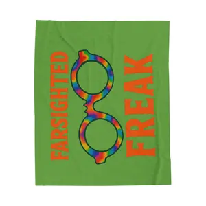 Farsighted Freak Velveteen Blanket, Cozy Throw for Nerdy Decor, Fun Gift for Birthdays & Holidays, Retro Home Comfort