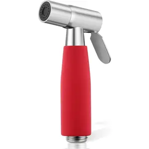 Handheld Bidet Sprayer ,Stainless Steel Muslim Shower  for Toilet,Adjustable  Jet Sprayer for Feminine Hygiene and Pet Bath Bathroom Cloth Diaper Cleaning (Red)