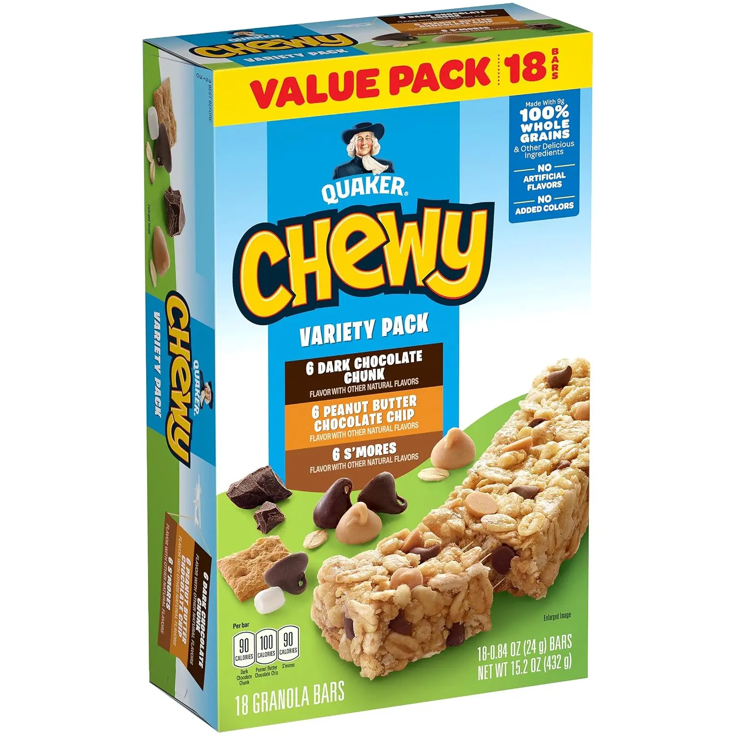 Chewy Granola Bars, Variety Pack, 18 Count