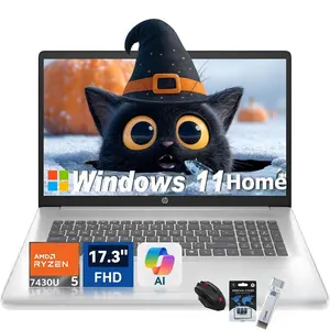 HP 17.3" Student&Business Laptop | Copilot AI | Ryzen 5 7430U | 32GB RAM | 512GB SSD | Win11 Home | Numeric Keyboard | Type-C | Bundle Accessory