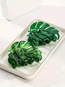 Leaf Design Hair Claw, Elegant Hair Accessories for Women & Girls, Cute Lovely Hairwear for Daily Used, Hairstyles Ideas, Claw Clip Ponytail, Barrettes Hair Clips, Super Cute Clips