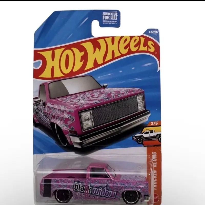 2026 Hot Wheels Pink Black Widow 83 Chevy Silverado New 2026 K Case W/ Protector