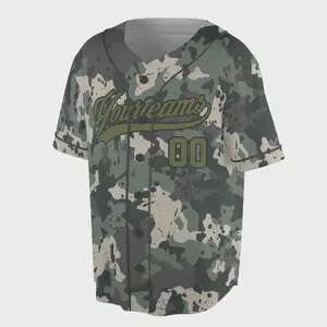 2025 Personalized Camo Olive-Black Baseball Jersey with Custom Name Team Name and Number