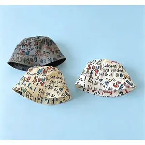 1pc of Summer Bucket Hat for Baby Boys And Girls Featuring a Cute Letter Print, Perfect for Outdoor Activities