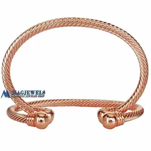 Shiny Copper Wired Coiled Magnetic Bangle